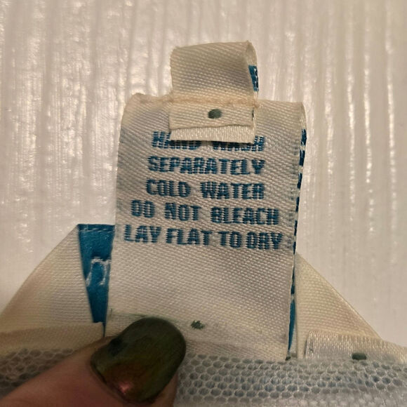 Sz Med SUNDANCE Light Blue Embroidered Mesh Blouse - Picture 6 of 7